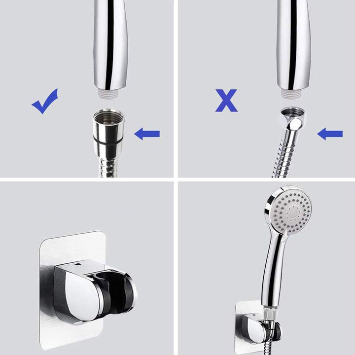 BowLift | Modern Dual Shower Head Square High Arc Shower Head Combination in Silver