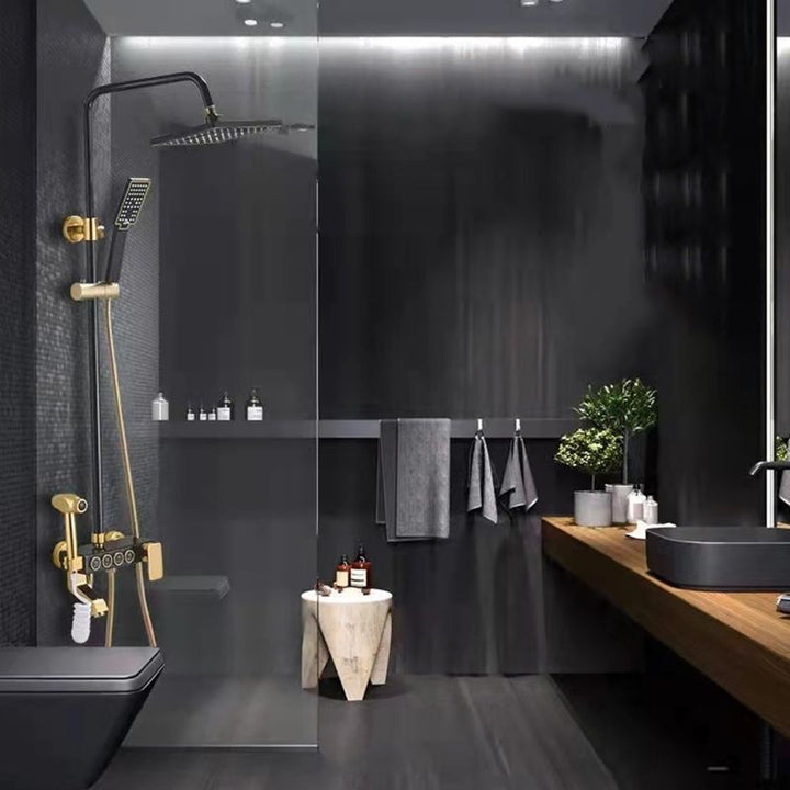 BowLift | Modern adjustable swivel shower head metal shower fixture on the wall