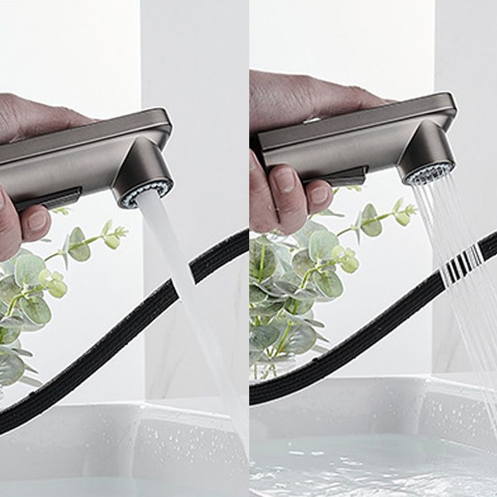 BowLift | Modern Brass Water Faucet Center Mount Bathroom Faucet with Water Hose