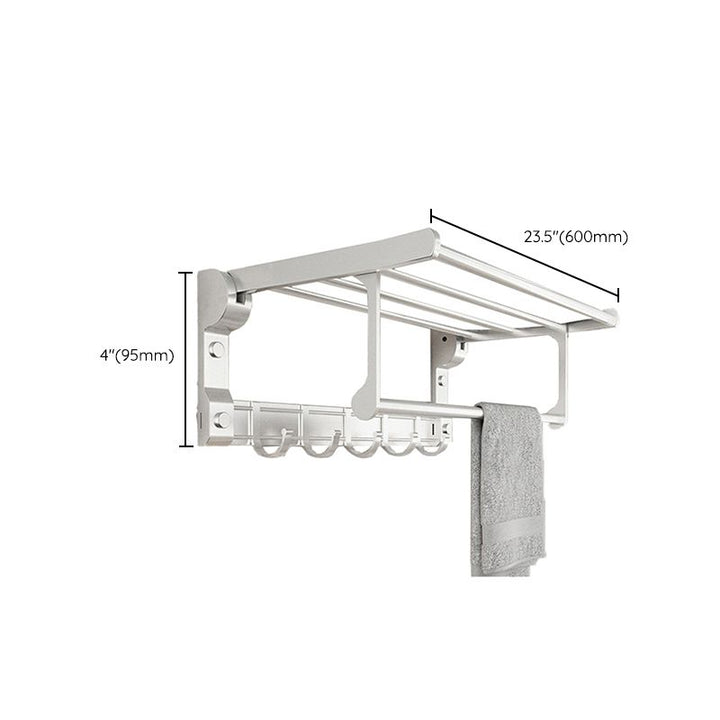 BowLift | Chrome/Black Classic Bathroom Accessory Set Modern Bath Shelf/Towel Bar & Paper Holder