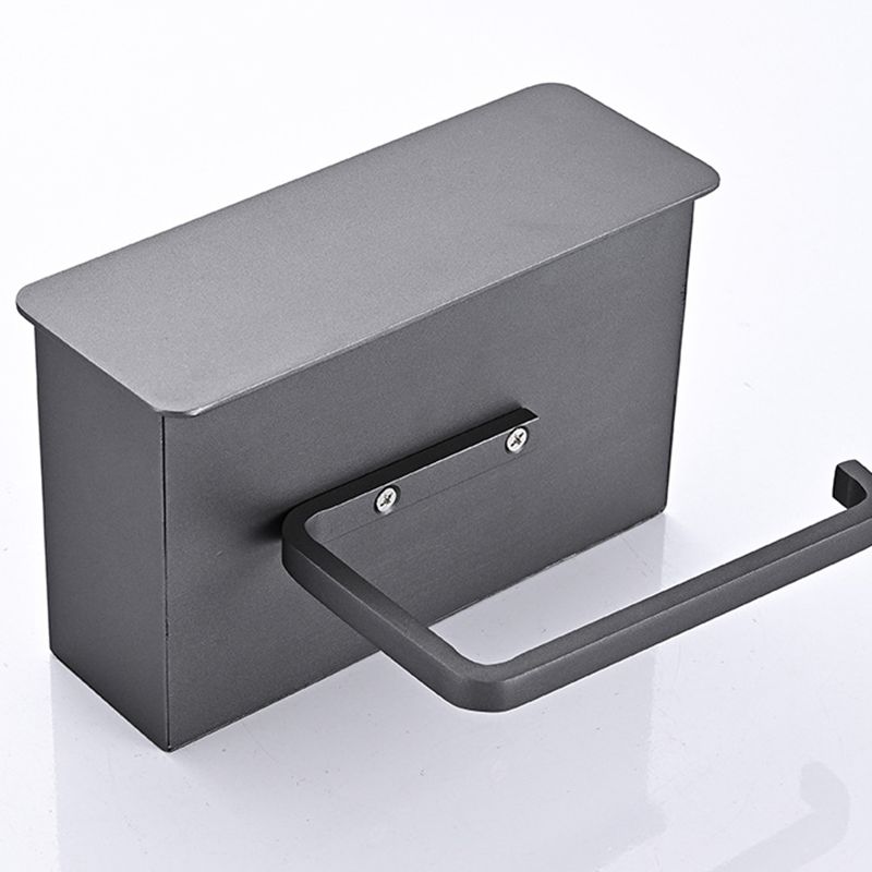 BowLift | 2-piece Stainless Steel Classic Bathroom Accessory Set Black & Chrome Paper Holder