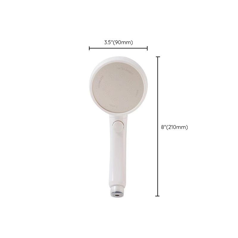 BowLift | Plastic Handheld Showerhead White Standard Spray Round Wall-mounted Swivel Showerhead