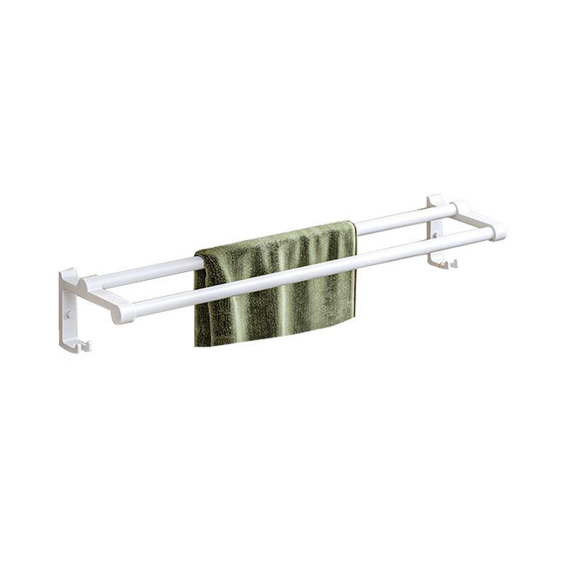 BowLift | Modern bathroom accessory set in white with bath shelf/towel bar/bath towel hooks