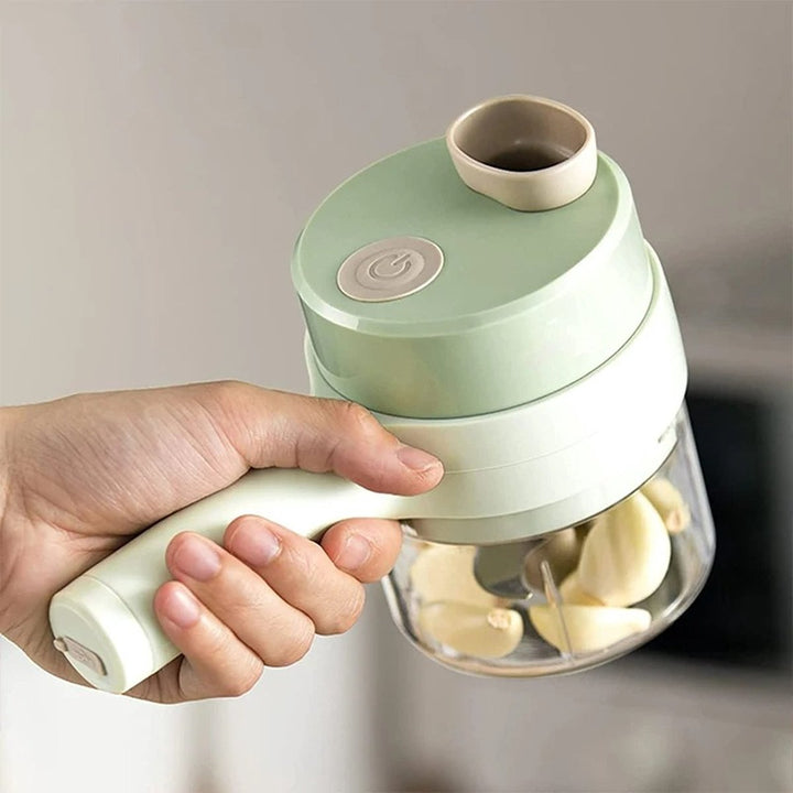 SnijGemak 4-in-1 Electric Vegetable Slicer – Rechargeable & With Collection Bin | Bowlift