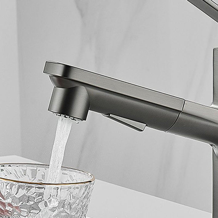 BowLift | Contemporary Container Faucet Lever Handles Low Arc Copper Container Faucet