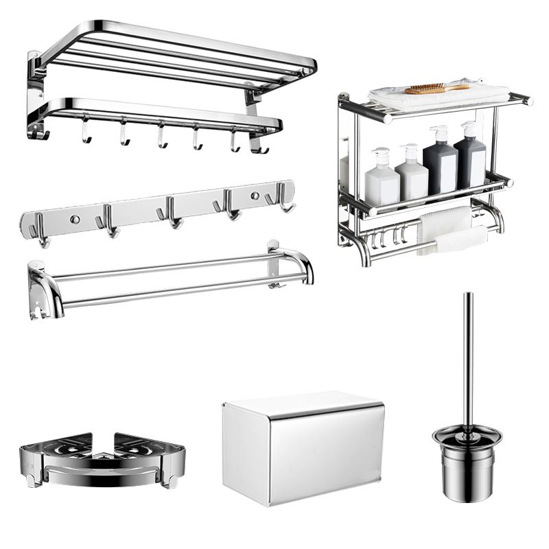 BowLift | Modern Bathroom Accessory Set Made of Chrome-Plated Stainless Steel with Bathrobe Hook/Towel Bar