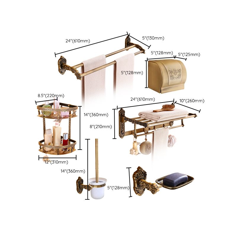 BowLift | Traditional Metal Bathroom Accessories Hardware Set with Soap Dish