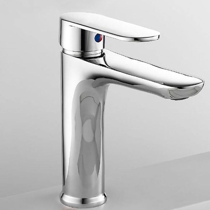 BowLift | Modern Brass Bathroom Sink Faucet Round Lever Handles Sink Faucet