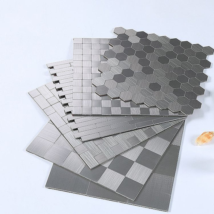 BowLift | Subway Tile Wallpaper Contemporary Peel and Stick Wall Tile with Metal Look