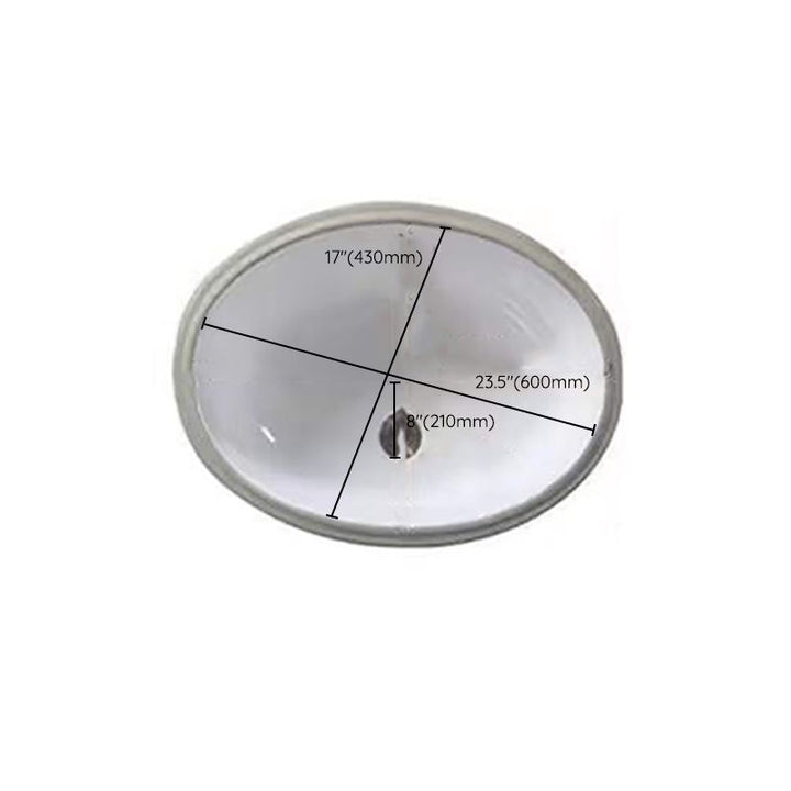 BowLift | Modern Under-Mount Sink Oval Porcelain with Pop-Up Drain Sink