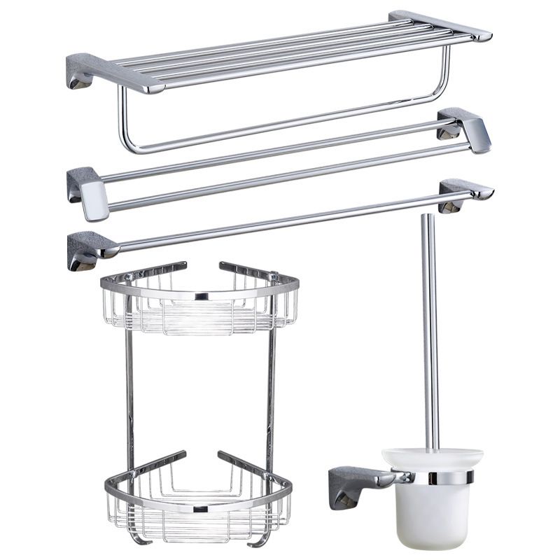 BowLift | Modern Bathroom Hardware Paper Holder Bathroom Shelf Silver Bathroom Accessory Set