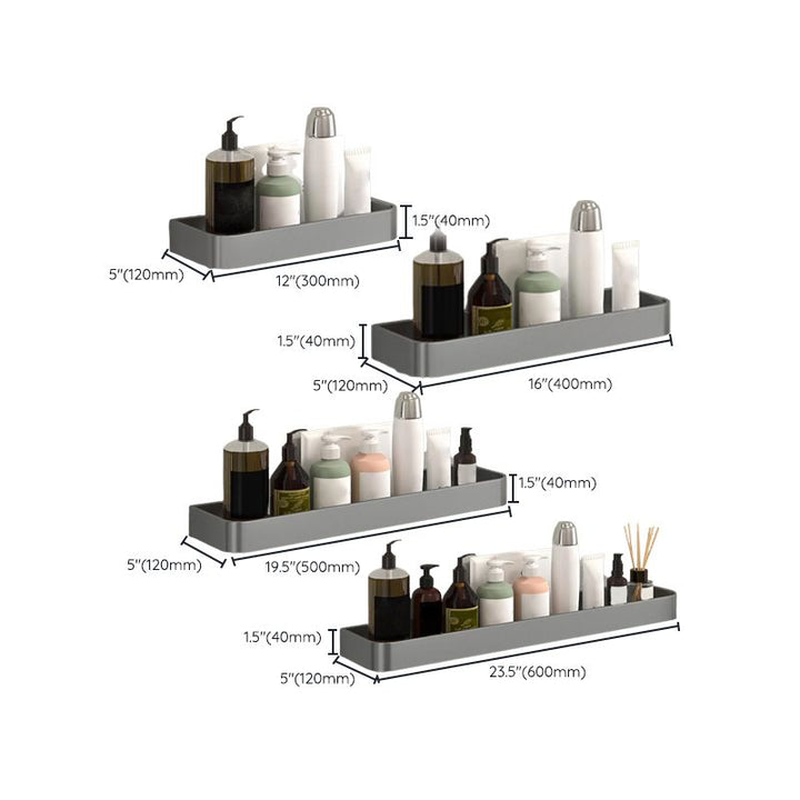 BowLift | Modern Grey 2-piece Bathroom Accessory Set, Matte Grey, Bathroom Shelf