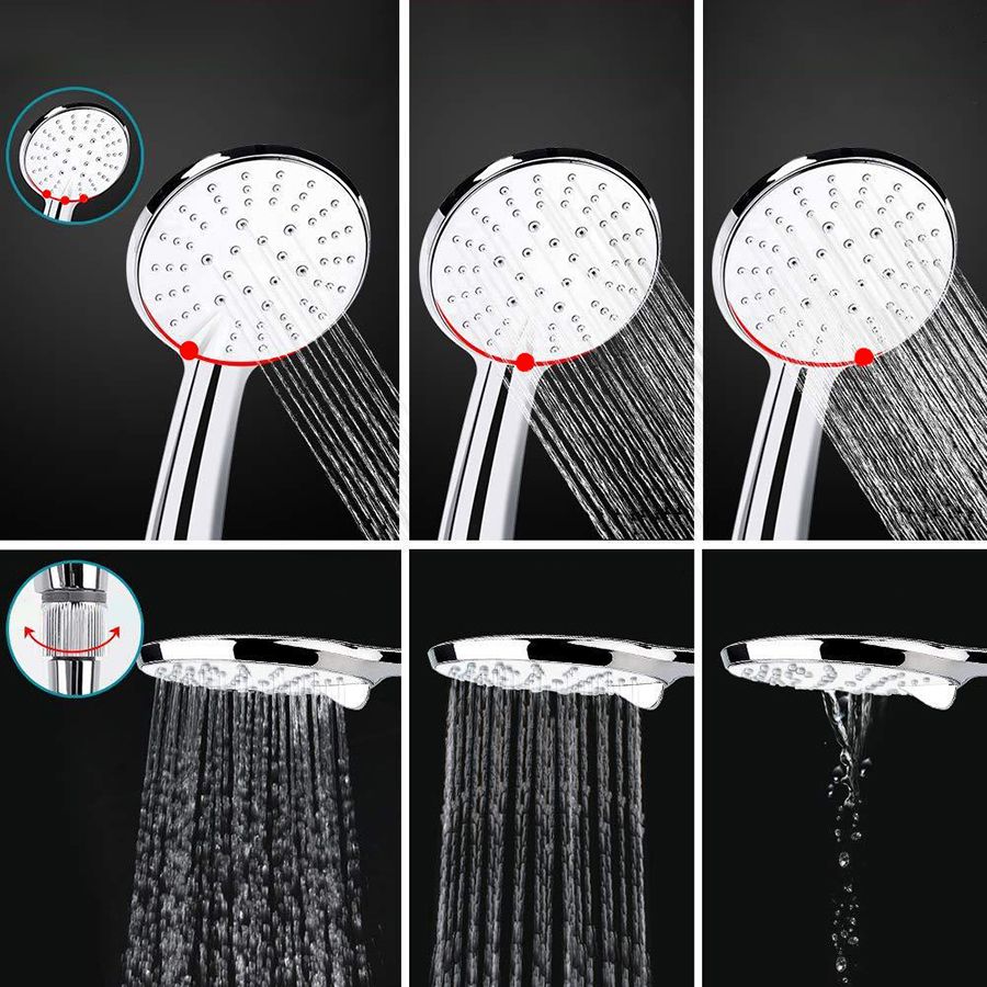 BowLift | Modern Dual Shower Head Square High Arc Shower Head in Silver