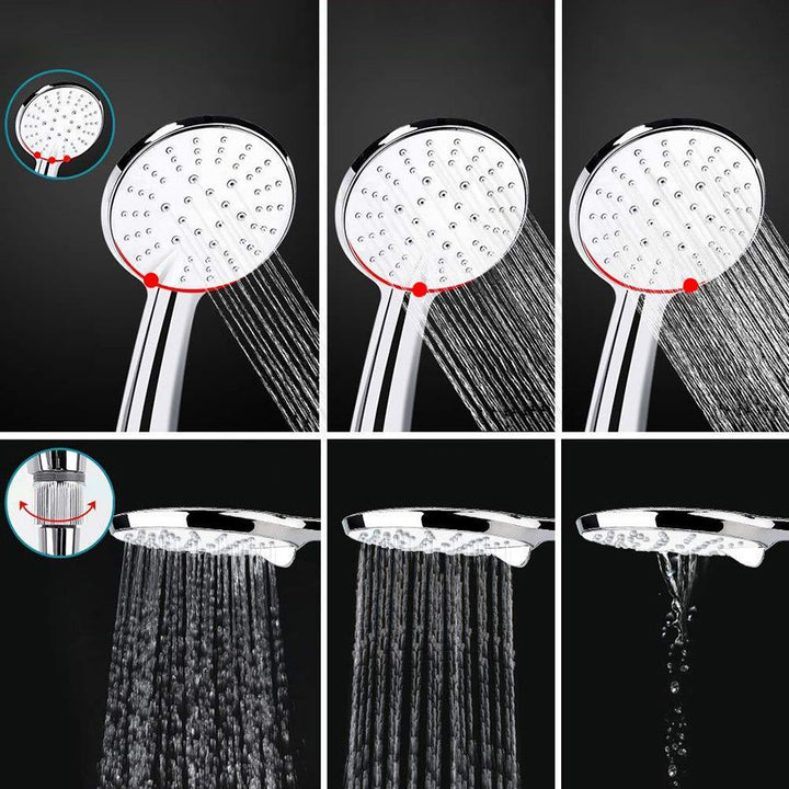 BowLift | Modern Dual Shower Head Square High Arc Shower Head in Silver