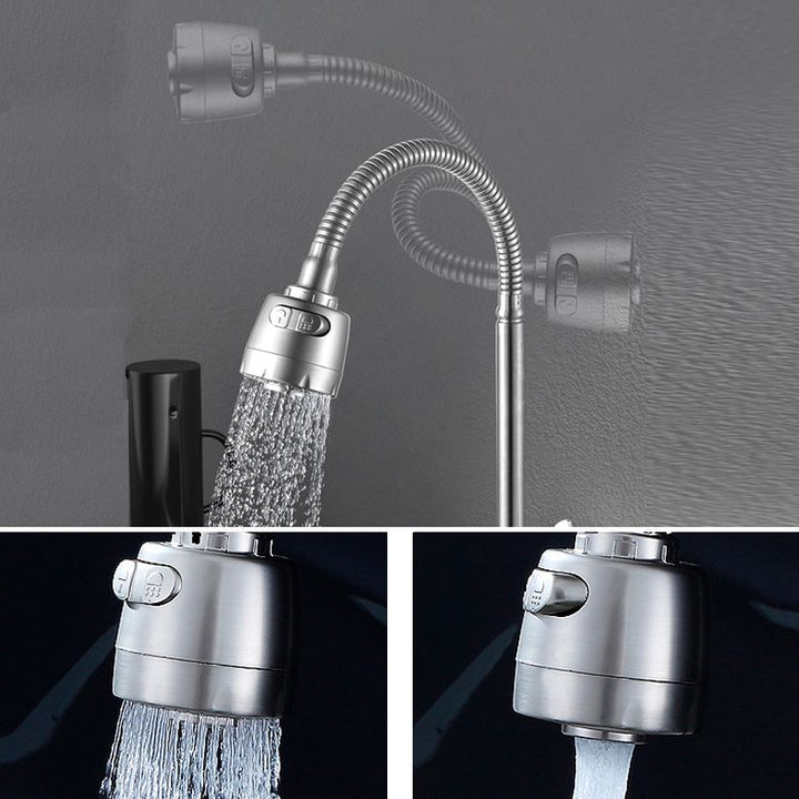 BowLift | Modern Bridge Water Faucet 304 Stainless Steel Knob Handle Swivel Spout Wall Mounted Faucet