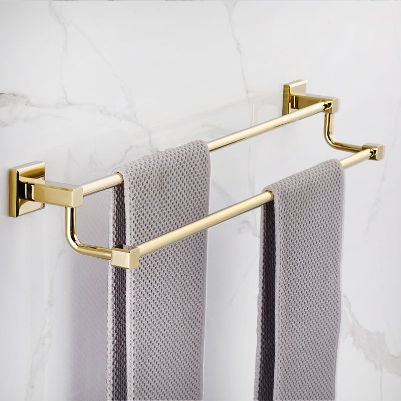 BowLift | Gold Modern Bathroom Set, Polished Gold, 4 Pieces, Towel Holder, Paper Holder