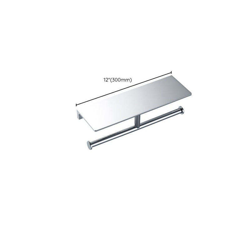 BowLift | Contemporary 2-piece bathroom set made of polished chrome stainless steel toilet paper holder