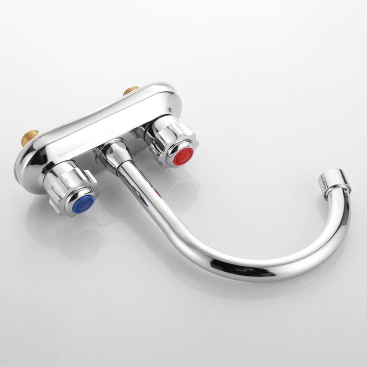 BowLift | Modern Center Set Mixer Tap Chrome 2 Knob Handles Swivel Spout Basin Mixer Tap