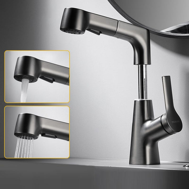 BowLift | Modern 1-Lever Sink Faucet Round Basin Faucet Brass