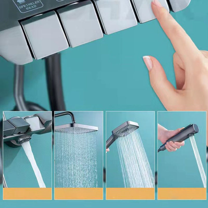 BowLift | Modern adjustable swivel shower head metal shower fixture on the wall