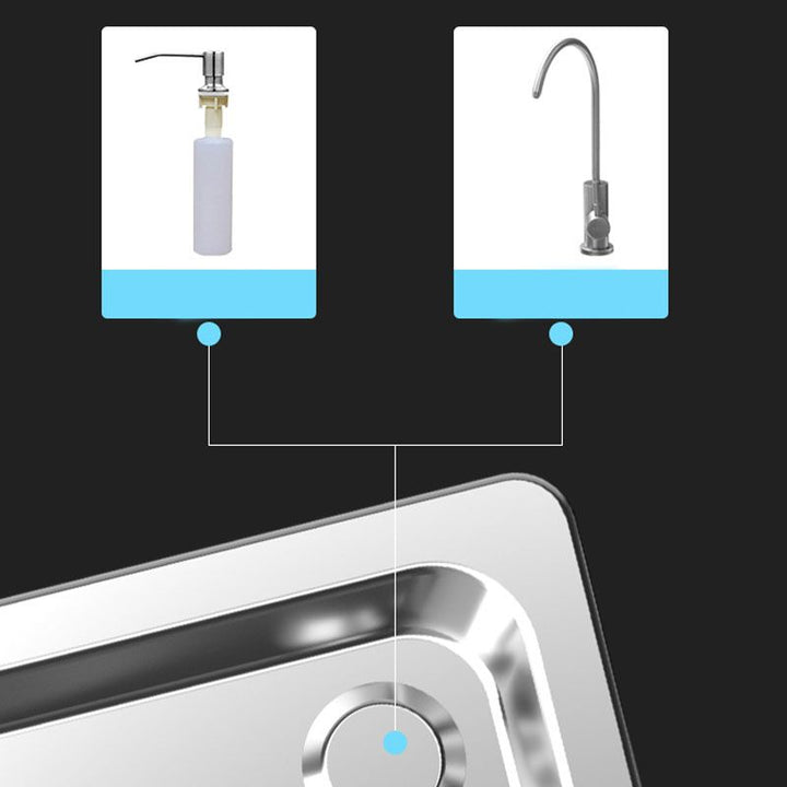 BowLift | Modern workstation sink stainless steel waste arrangement and faucet kitchen sink