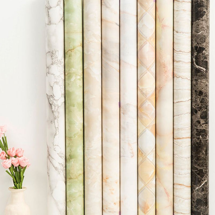 BowLift | Contemporary waterproof single tile marble print peel and stick bathroom backsplash tile