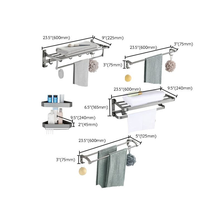 BowLift | Modern Chrome Bathroom Accessories Set Aluminum Bathroom Fixtures Set