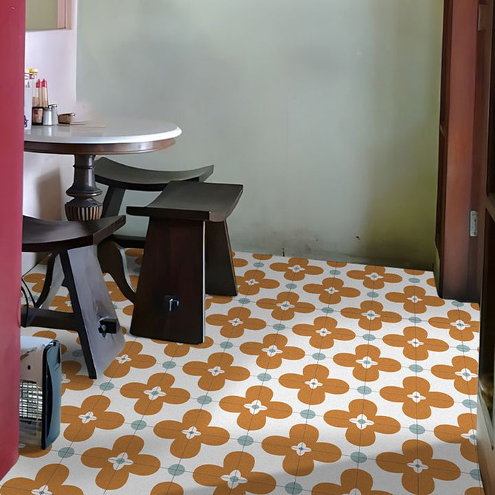 BowLift | Square Inner Layer Vinyl Flooring Flower Pattern Peel and Stick Waterproof Vinyl Flooring