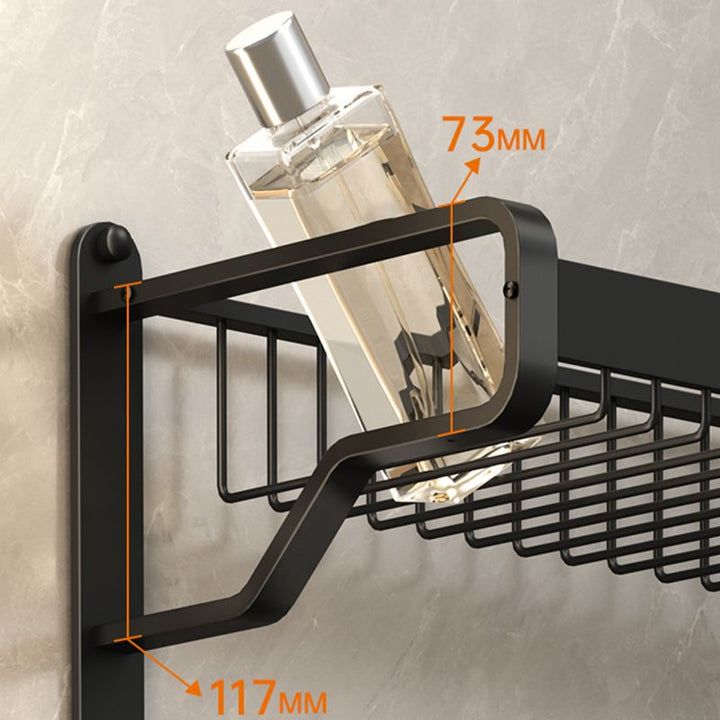 BowLift | Modern Bathroom Set Matte Black Bathroom Shelf Towel Holder Bathroom Accessories Set