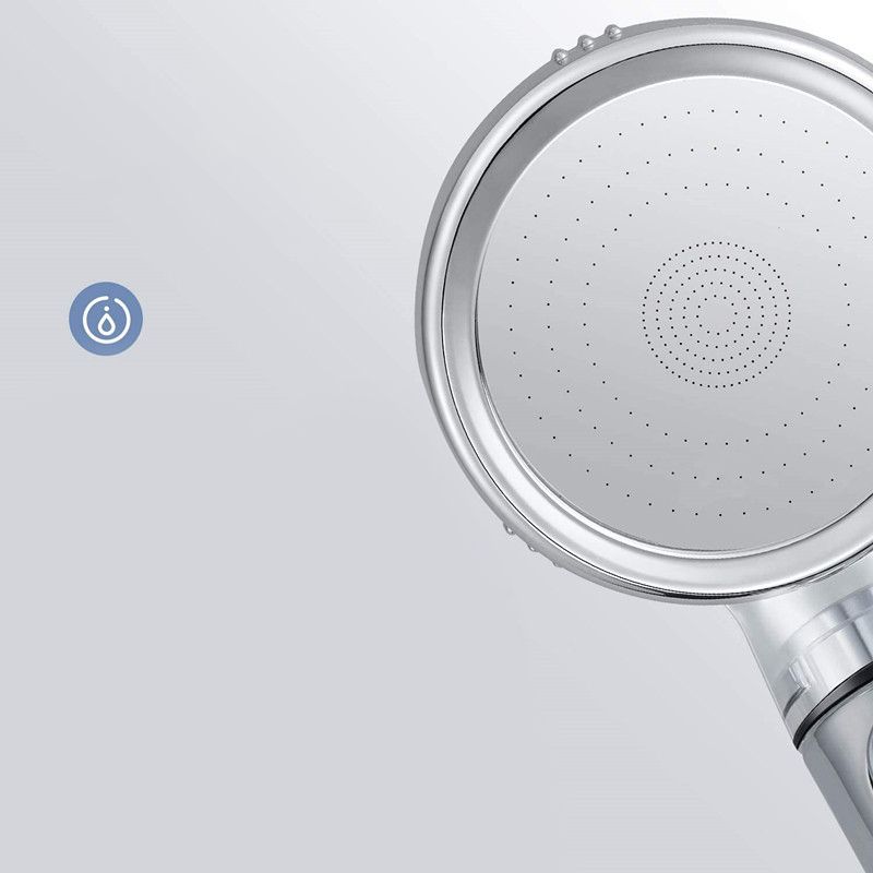BowLift | Modern Handheld Shower Head Round Filter Ball Spray Head in Silver