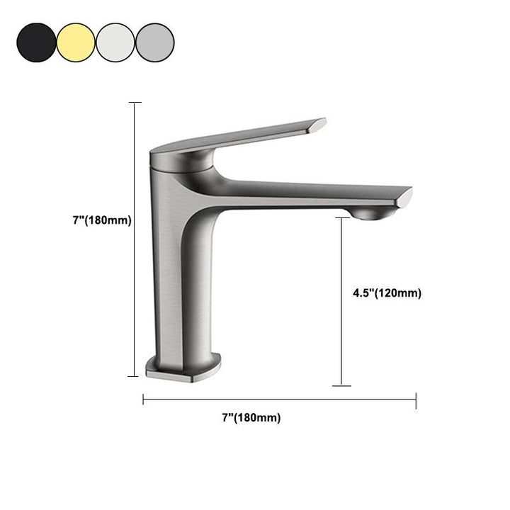 BowLift | Modern faucet brass lever handles low arc sink bathroom faucet