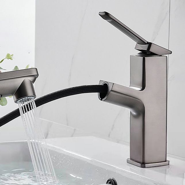 BowLift | Modern Brass Water Faucet Center Mount Bathroom Faucet with Water Hose