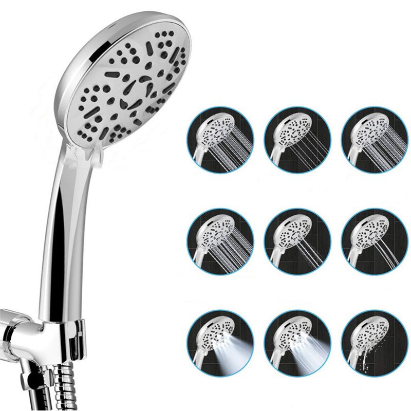 BowLift | Modern Style Dual Showerhead 9-Spray Silver Wall-Mounted Showerhead