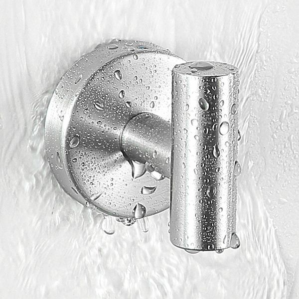 BowLift | Modern Bathroom Hardware Set in Stainless Steel Brushed Chrome Towel Bar/Ring & Bathrobe Hook