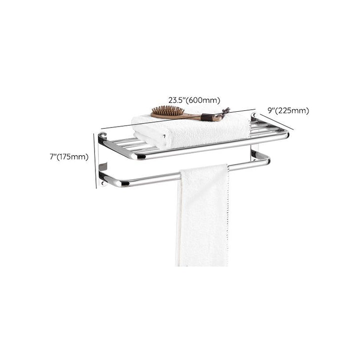BowLift | Modern Bathroom Set with Bathroom Shelf/Towel Bar Polished Chrome Bathroom Accessory Set