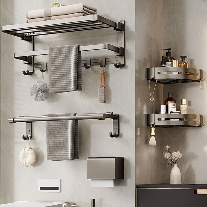 BowLift | Modern Towel Bar Bathroom Set Bathroom Shelf Bathroom Accessory Kit
