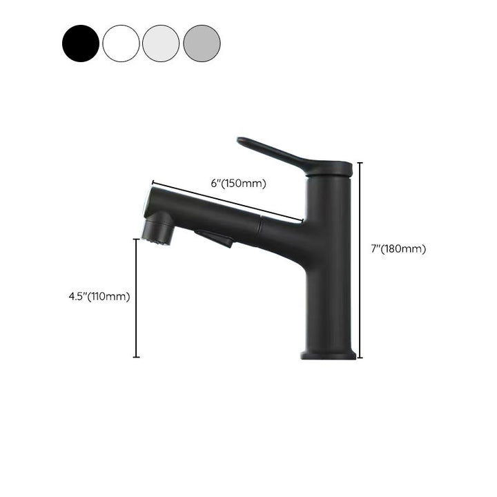 BowLift | Pull-out simple bathroom sink tap 1 hole single lever faucet