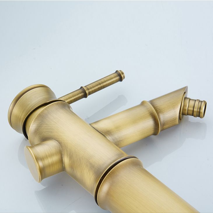 BowLift | Farmhouse Vessel Sink Faucet Copper 1-Handle Low Arc Vessel Faucet for Bathroom