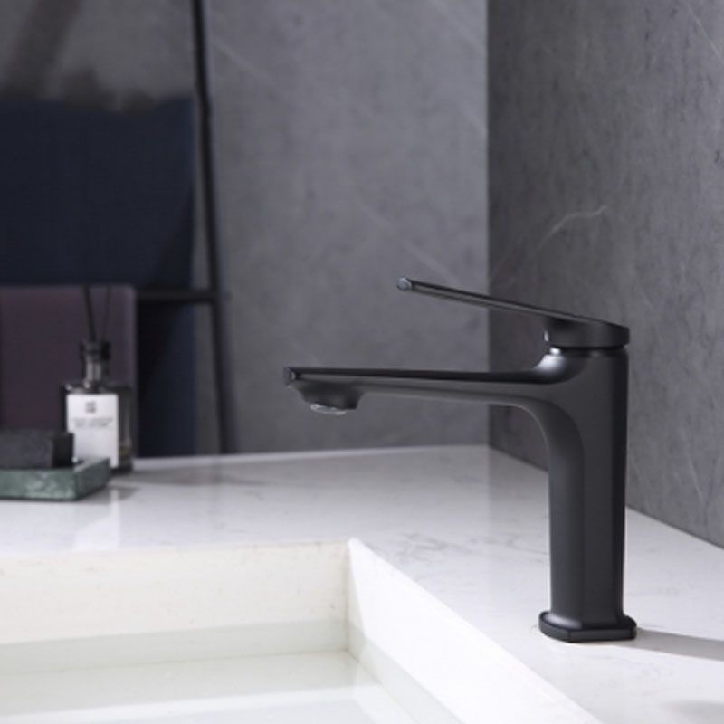 BowLift | Modern faucet brass lever handles low arc sink bathroom faucet