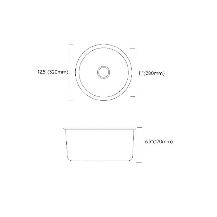 BowLift | Classic Round Wash Basin Stainless Steel Built-in Basin Non-slip Round Basin for the Kitchen