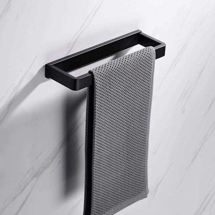 BowLift | Matte Black 5-piece modern bathroom accessory as individual piece or as set with towel bar