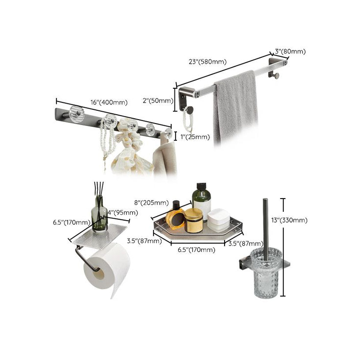 BowLift | Modern Bathroom Set Gray Towel Rack Bathroom Shelf Bathroom Accessories Set