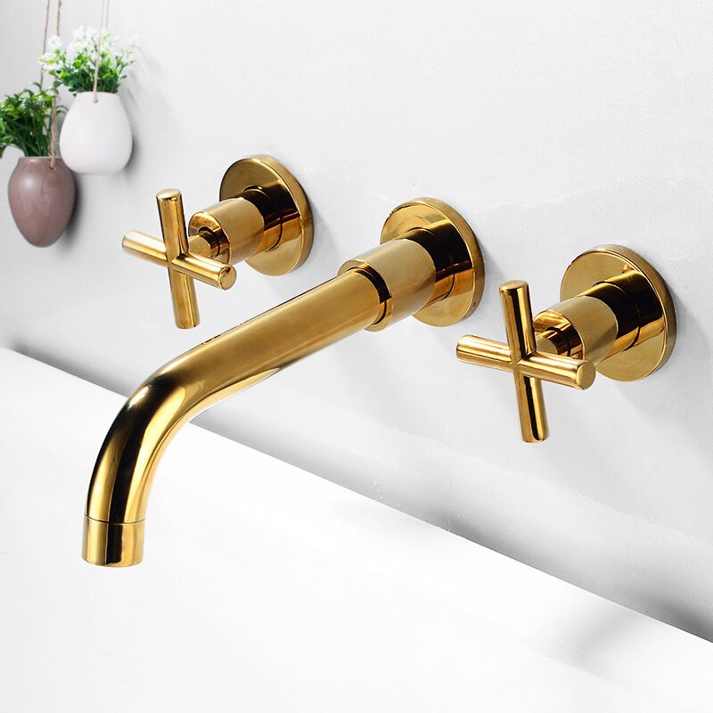 BowLift | 3 holes faucet 2 cross handle wall-mounted faucet for the bathroom