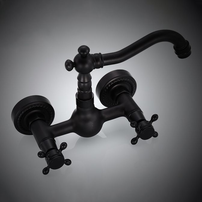 BowLift | Traditional Wall Mounted Metal Bathtub Filler Low Arc Waterfall Bathroom Faucet