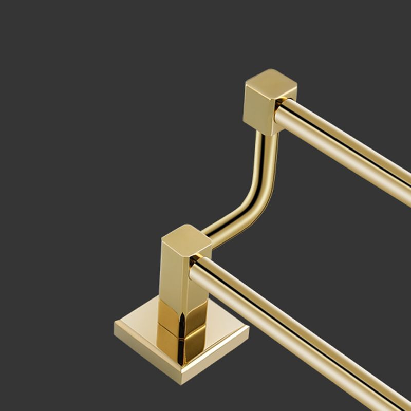 BowLift | Gold Modern Bathroom Set, Polished Gold, 4 Pieces, Towel Holder, Paper Holder