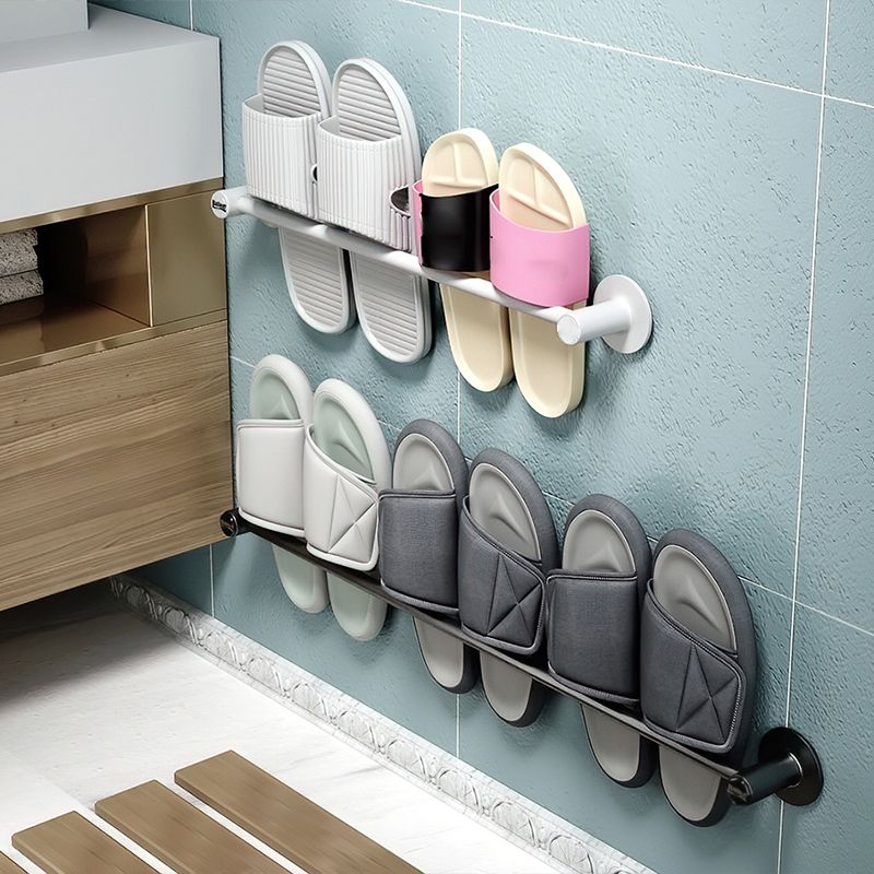 BowLift | 2-piece modern bathroom accessory set metal slipper rack/towel bar