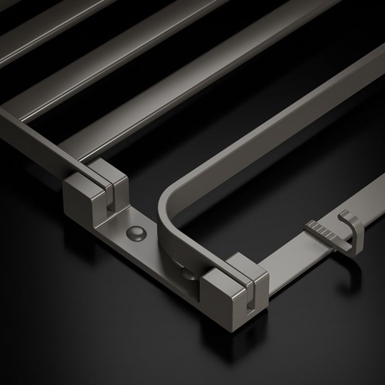 BowLift | Modern Gray Bathroom Accessory Set Aluminum Stainless Steel Bathroom Shelf/Towel Hooks/Towel Bar