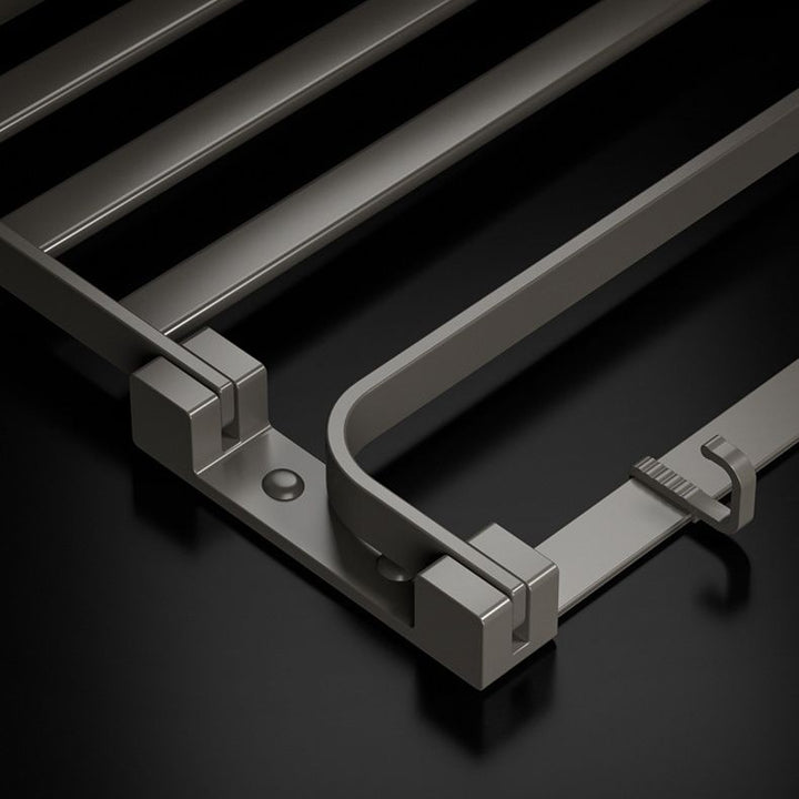 BowLift | Modern Gray Bathroom Accessory Set Aluminum Stainless Steel Bathroom Shelf/Towel Hooks/Towel Bar