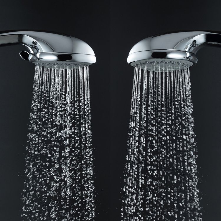BowLift | Single Double Showerhead Square High Arc Showerhead Combo in Chrome