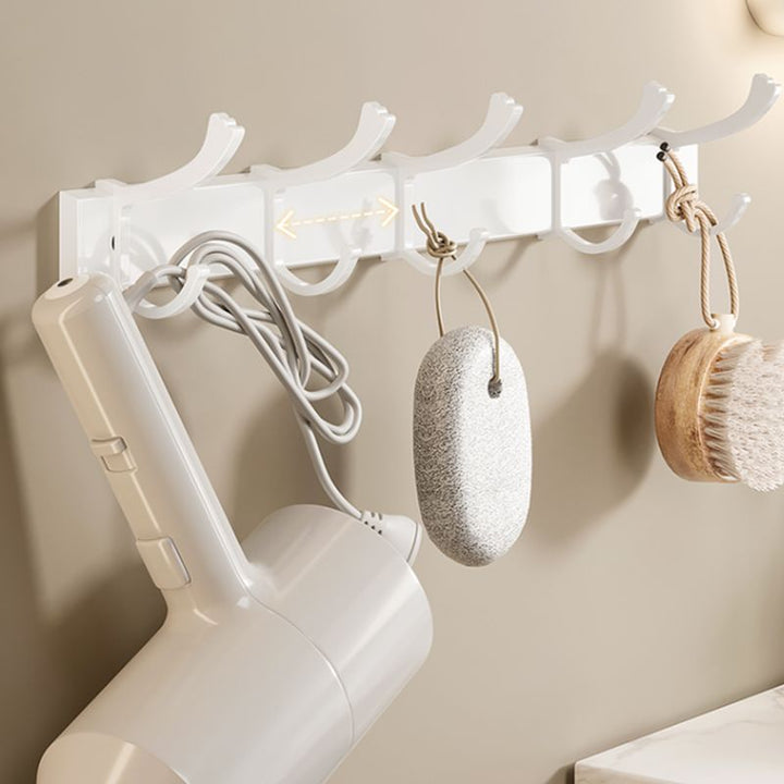BowLift | Contemporary bathroom accessory set made of matte stainless steel-aluminum with bathrobe hook/bath shelf